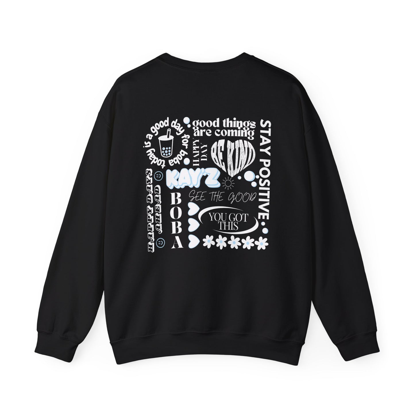 Kay'Z Inspiration Unisex Crewneck Sweatshirt (White & Blue Lettering)