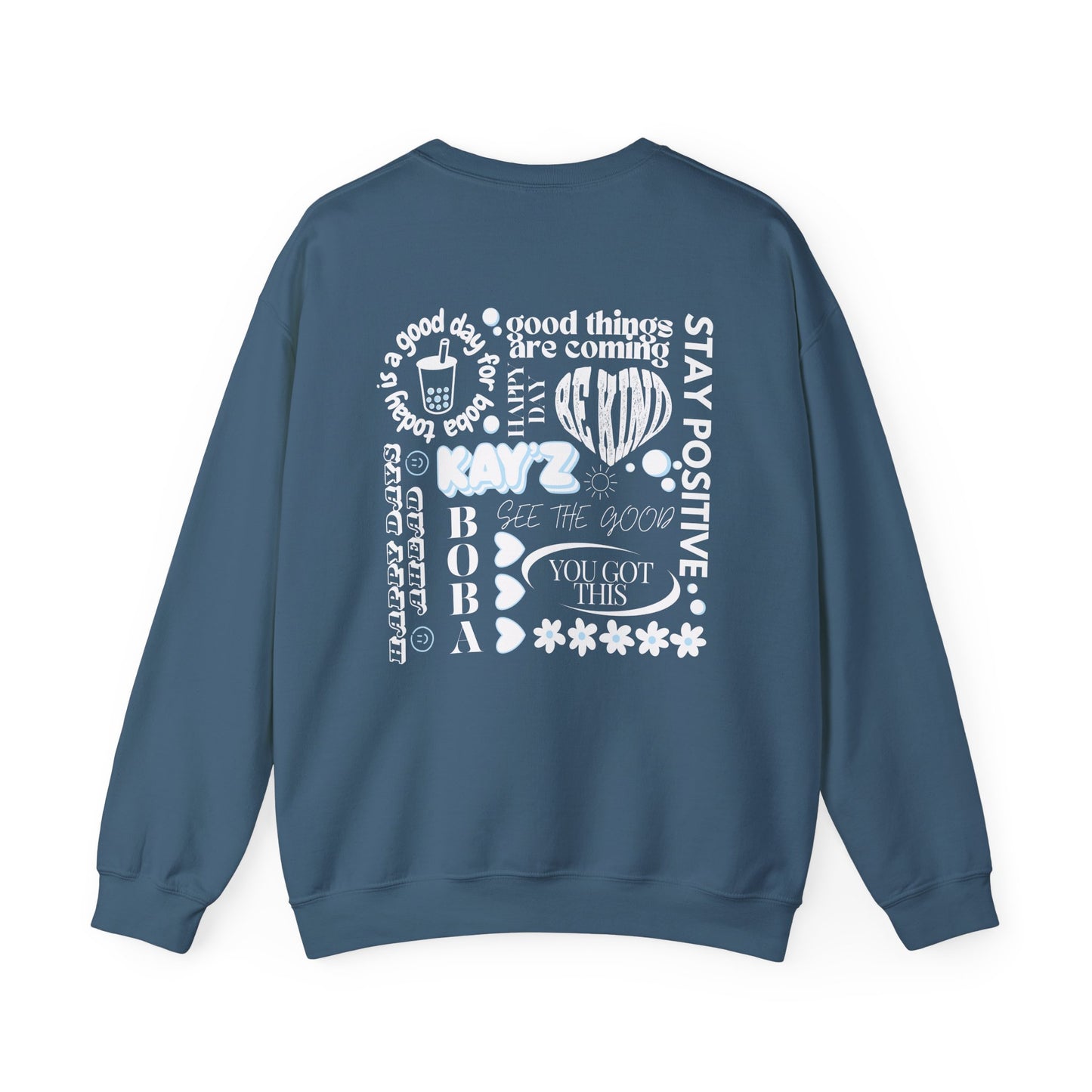 Kay'Z Inspiration Unisex Crewneck Sweatshirt (White & Blue Lettering)