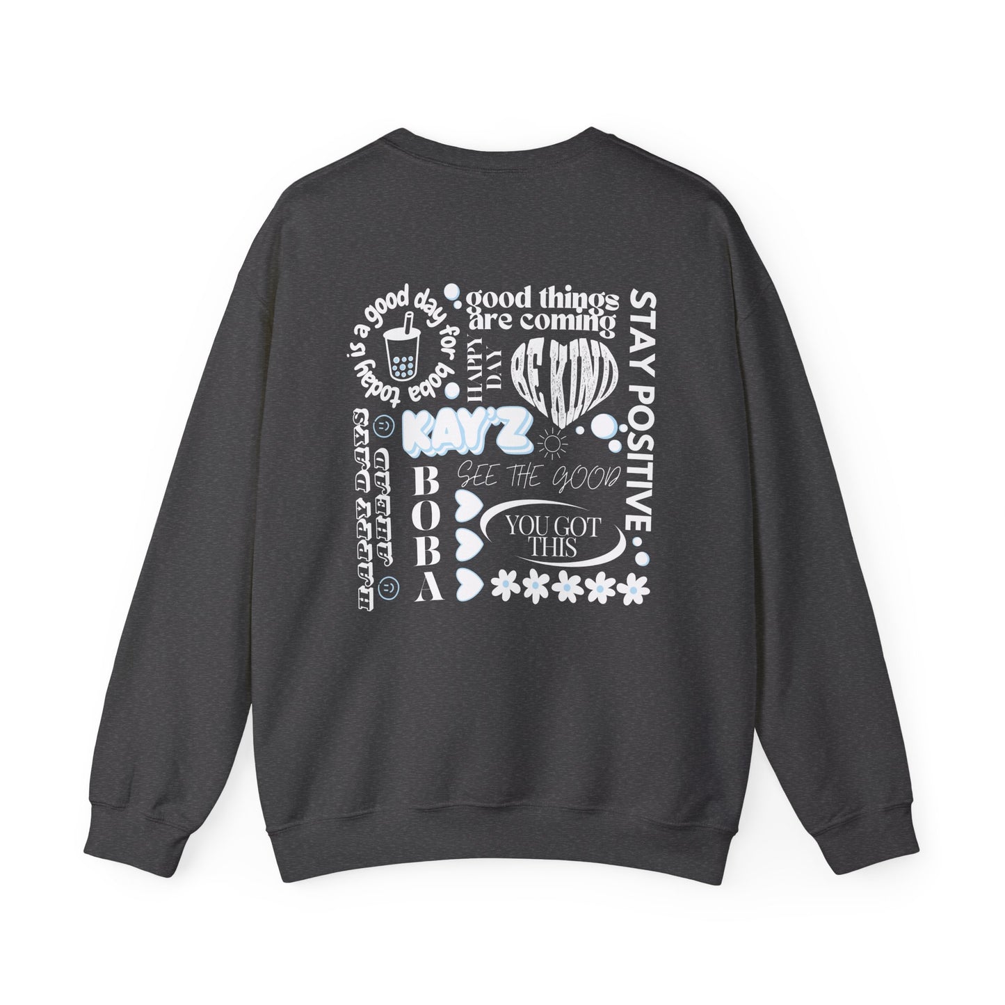 Kay'Z Inspiration Unisex Crewneck Sweatshirt (White & Blue Lettering)