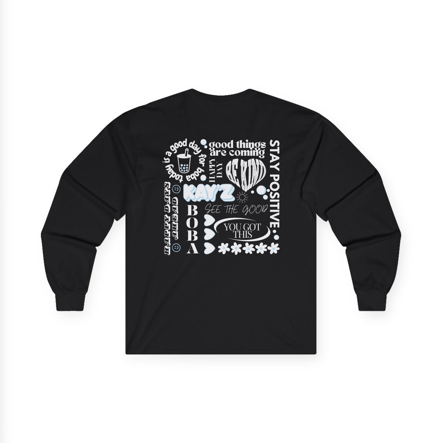 Kay'Z Inspirational Unisex Long Sleeve Tee (Blue Lettering)