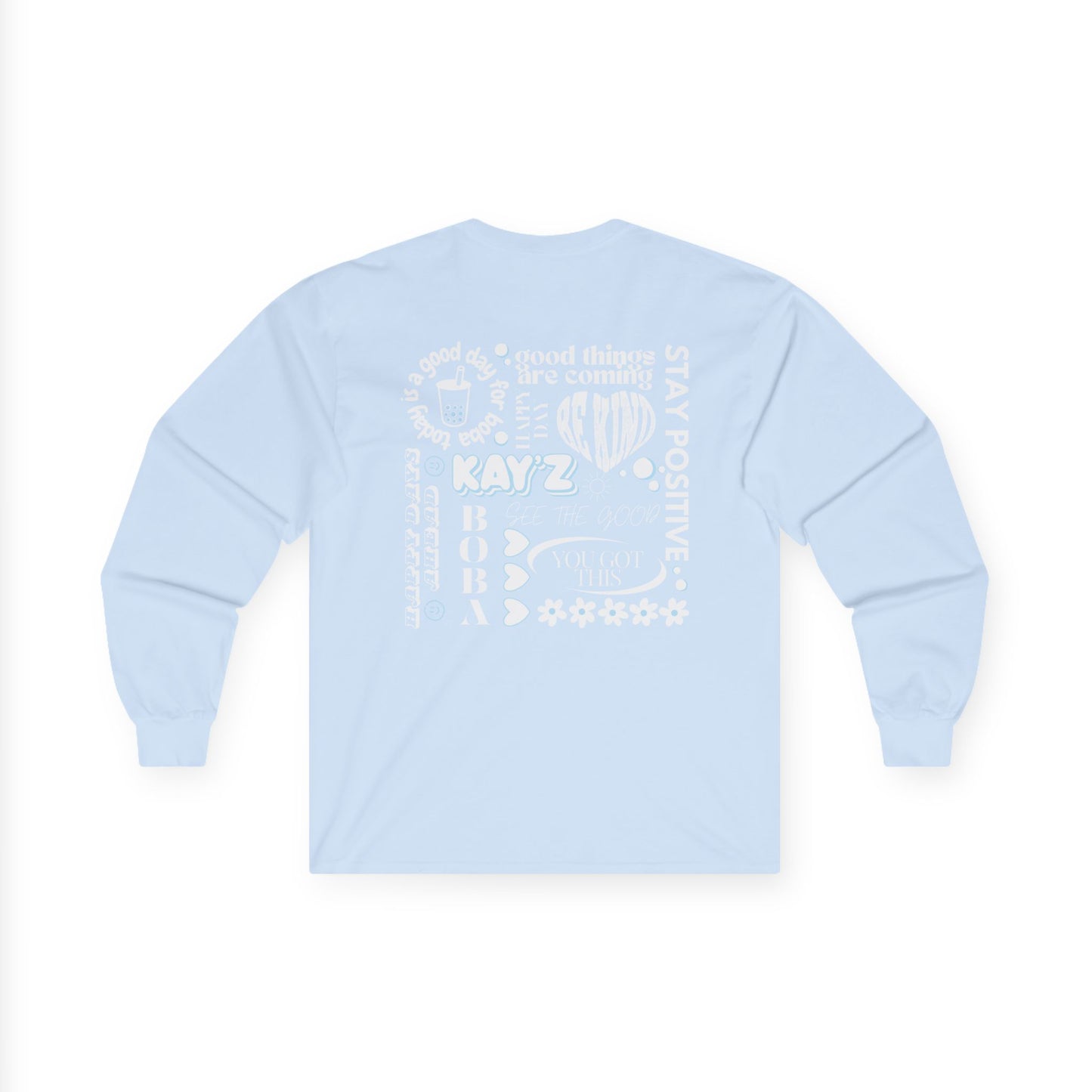 Kay'Z Inspirational Unisex Long Sleeve Tee (Blue Lettering)