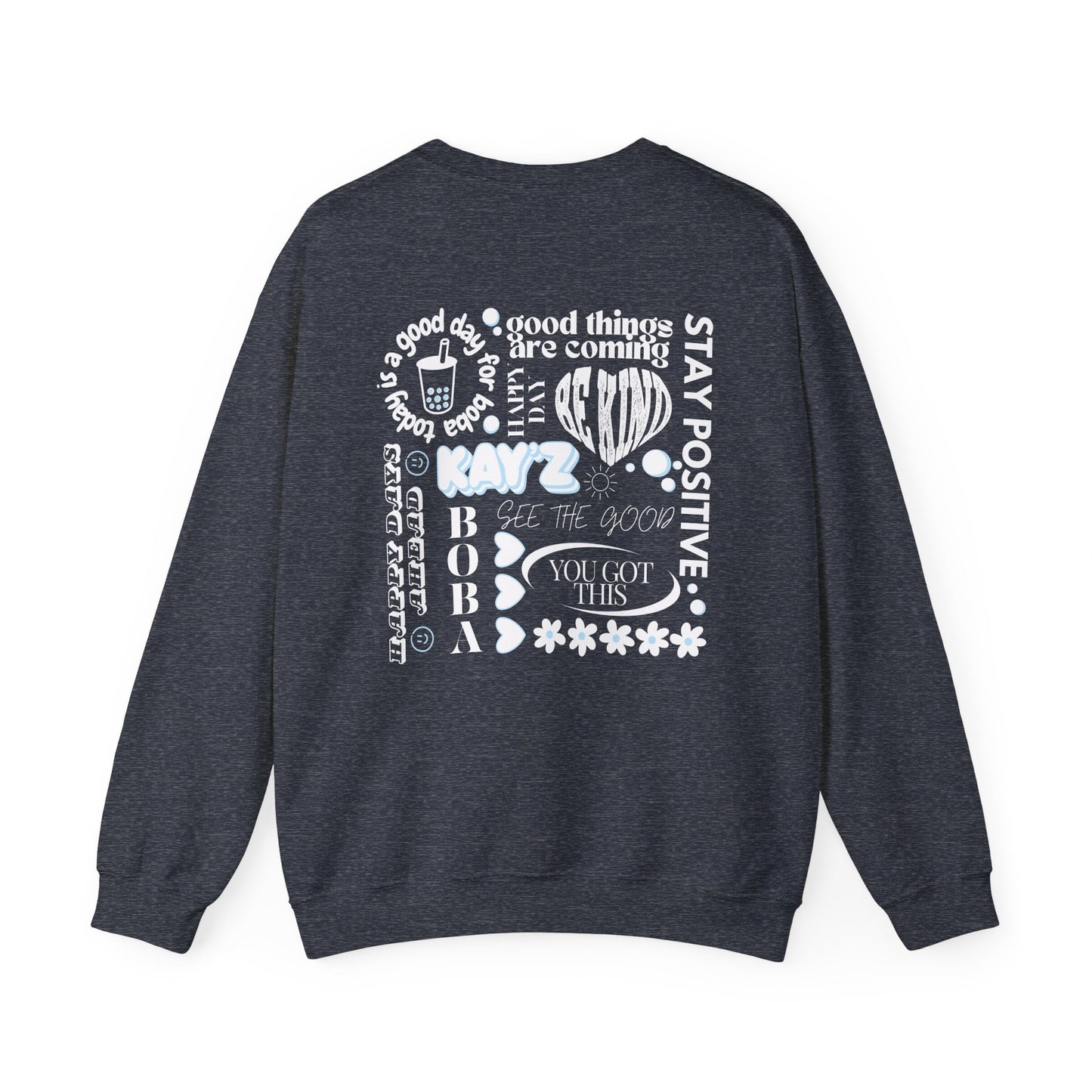 Kay'Z Inspiration Unisex Crewneck Sweatshirt (White & Blue Lettering)