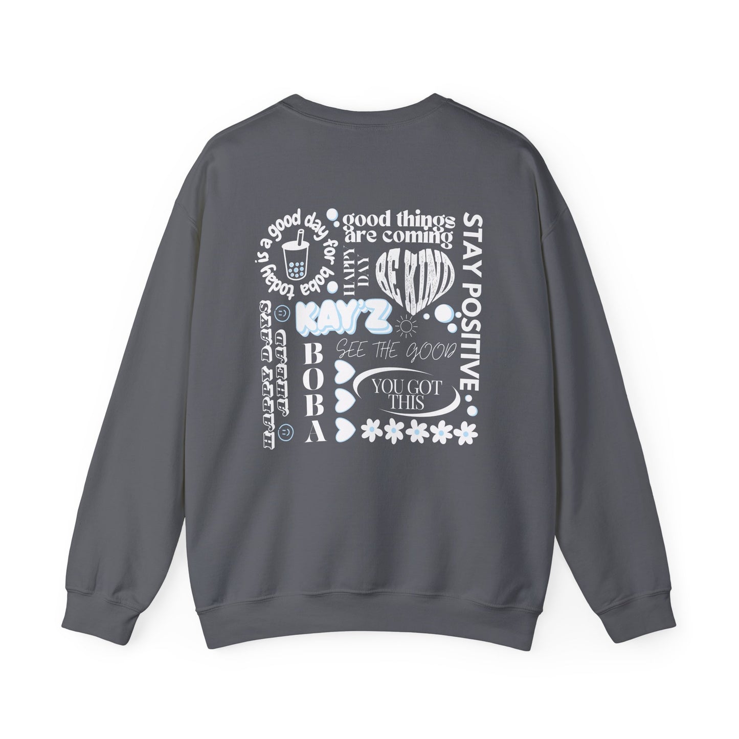Kay'Z Inspiration Unisex Crewneck Sweatshirt (White & Blue Lettering)