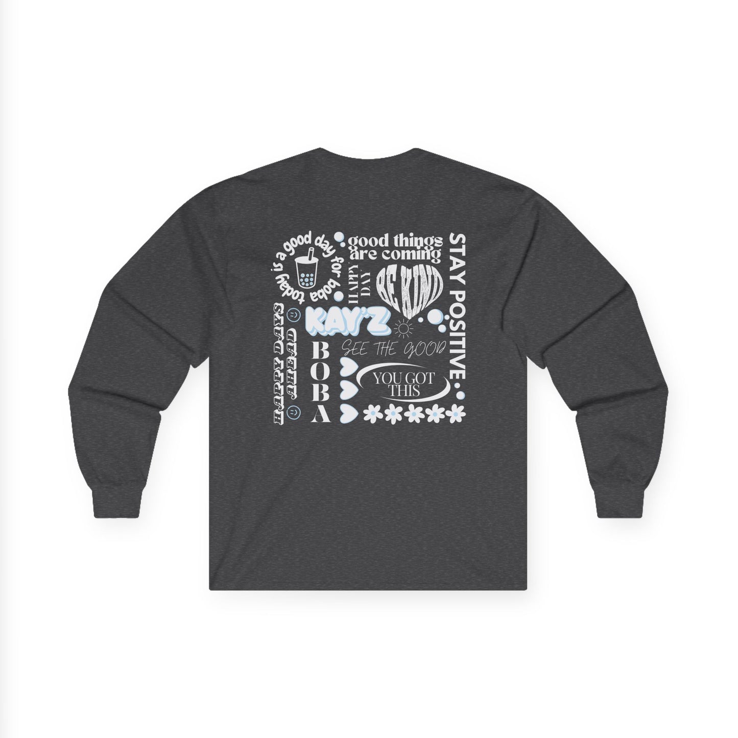 Kay'Z Inspirational Unisex Long Sleeve Tee (Blue Lettering)