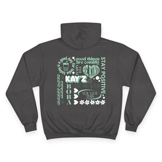 Kay'Z Inspirational Champion Hoodie (Green Lettering)